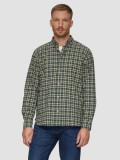 Camasa barbati cu maneca lunga, imprimeu in carouri, croiala Regular fit, Verde inchis, M, 2XL, 3XL, L, XL