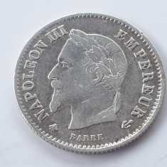 Franța 20 centimes 1867A/Paris argint Napoleon lll