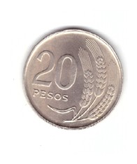 Moneda Uruguay 20 pesos 1970, stare foarte buna, curata