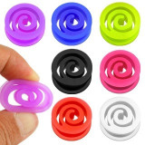Plug spiralat din material flexibil, diferite culori - Lățime: 6,5 mm, Culoare Piercing: Roșu