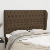 vidaXL Tăblie de pat cu aripioare maro &icirc;nchis 163x23x118/128 cm textil