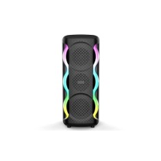 Boxa portabila cu lumini RGB, putere 16W, MP3, USB, bluetooth, TF, acumulator, FM, karaoke, negru