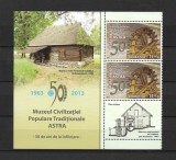 ROMANIA 2013 - MUZEUL ASTRA - 50 ANI, JUMATATE DE MINICOALA, MNH - LP 2001b, Nestampilat