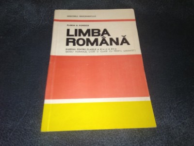 LIMBA ROMANA MANUAL PENTRU CLASELE A XI A SI A XII A 1995 foto