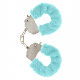Cumpara ieftin Catuse Plusate ToyJoy "Furry Fun Cuffs" Turcoaz