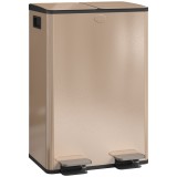 HOMCOM Coș de bucătărie 2 compartimente de 2 x 28 l, oțel inoxidabil, capac cu &icirc;nchidere silențioasă, 45,8x36x67,6cm, auriu | Aosom Romania