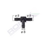 Conector Furtun Teu Universal 8Mm - Negru Set 5 Buc 134539 B21102-RMX