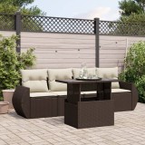 Gossi set canapele de gradina cu perne, 5 piese, maro, poliratan
