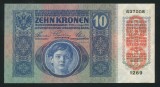 t832 AUSTRIA UNGARIA 10 KORONA COROANE 1915 stampilata D&Ouml; aUNC text in romana NECIRCULATA UNC