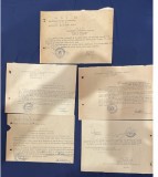 1965 RPR Lot de 5 doc Tribunal Popular Botosani / Uzina Mecanica / Flamura Rosie