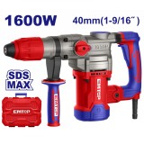 Ciocan Rotopercutor EMTOP ERHRM1608, 230V, 1600W, 10.0J, Mandrina SDS MAX, Rata Impact 3850 bpm, 2 Burghie si 2 Dalti, 1 set de perii de carbune, Sist