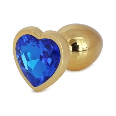 Dop Anal Hearty Buttplug, Medium, Auriu/Albastru, Passion Labs