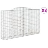 Cumpara ieftin Cosuri gabion arcuite 8 buc, 300x50x180/200 cm, fier galvanizat