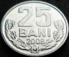 Moneda 25 BANI - Republica MOLDOVA, anul 2008 * cod 994, Europa, Aluminiu