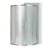 Cabină duș curbată 80x80x180 cm Spirit Matt, sticlă securizată, profil aluminiu, fără cădiță - negru/argintiu