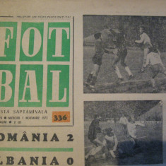 Revista Fotbal nr.336/1 mai 1972-Romania-Albania 2-0