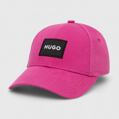 HUGO șapcă de baseball din bumbac culoarea roz, cu imprimeu 50496409