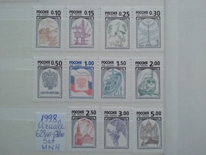 1998-Rusia-Uzuale-Mi628w-638w-MNH-Perfect