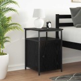 vidaXL Dulap de noapte 2 pcs Stejar negru Lemn compozit
