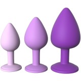 Fantasy For Her-Set Plug Anal Violetă-Silicon, Waterproof