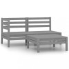 VidaXL Set mobilier de grădină, 3 piese, gri, lemn masiv de pin 806599