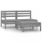 vidaXL Set mobilier de grădină, 3 piese, gri, lemn masiv de pin 806599