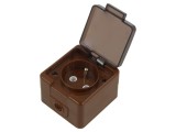 Conector alimentare AC 250VAC 16A 2P+PE, soclu pentru perete - maro
