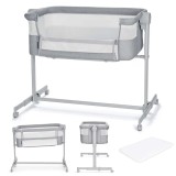 PATUT CO-SLEEPER KINDERKRAFT NESTE UP, FULL LIGHT GREY