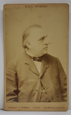 FOTOGRAF EUGENE PIROU , PARIS , DOMN CU LAVALIERA , PARIS , FOTOGRAFIE C.D.V. , SFARSITUL SEC. XIX foto