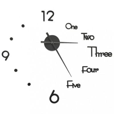 Ceas de perete 3D design modern, negru, 100 cm, XXL foto