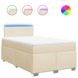 Cumpara ieftin Pat continental cu saltea, crem, 120x190 cm, textil