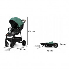 Carucior sport Zoey Cadru din aluminiu verde Lionelo