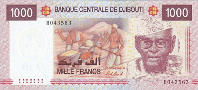 Djibuti 1000 Francs 2005 - V19, P-42 UNC !!! foto