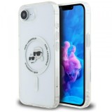 Husa MagSafe pentru Apple iPhone 16e, Karl Lagerfeld, IML Metal Karl &amp; Choupette&#039;s Heads, Alba