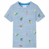 Tricou pentru copii, albastru melanj, 116, vidaXL
