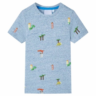 Tricou pentru copii, albastru melanj, 116 foto