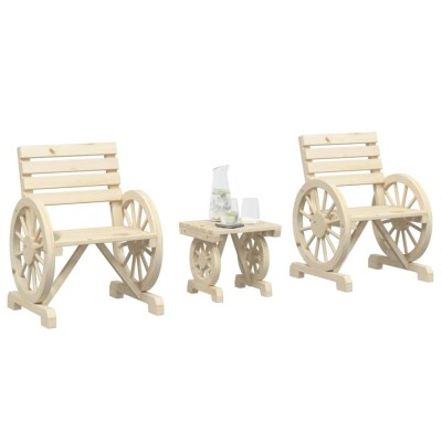Gossi set mobilier de gradina, 3 piese, lemn masiv de brad foto
