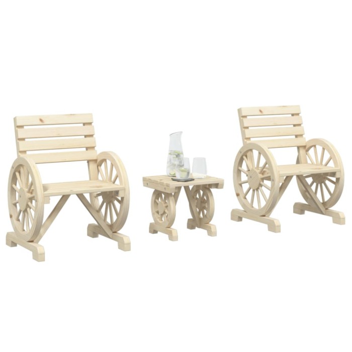 Gossi set mobilier de gradina, 3 piese, lemn masiv de brad