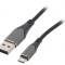 Cablu USB 2.0 A la micro B, 3m, nichelat