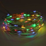 Instalație Lumini Crăciun, 20 Becurii LED, Multicolor, Baterii AA, 2.2m, Interior, Oem
