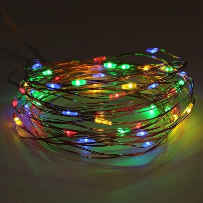 Instalație Lumini Crăciun, 20 Becurii LED, Multicolor, Baterii AA, 2.2m, Interior foto