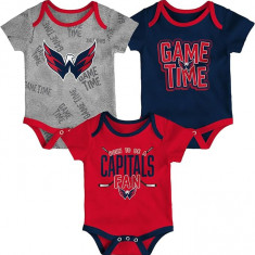 Washington Capitals body de bebeluși 3-pack Game Time S/S Creeper Set - Newborn - 12M