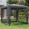vidaXL Cort de petrecere 4 pere?i din plasa antracit 2,5x2,5 m HDPE