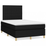 VidaXL Pat cu arcuri, saltea și LED, negru, 120x190 cm, textil 3270262