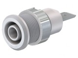 Soclu Banană 4mm Alb 32A 1kV Nichelat Alamă