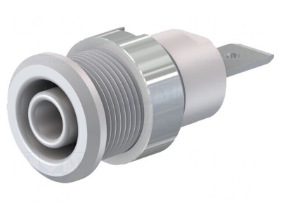 Soclu Banană 4mm Alb 32A 1kV Nichelat Alamă foto