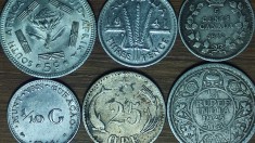 Start colectie argint - set 6 monede argint diferite de pe 6 continente diferite 1874-1963 - foarte frumoase!