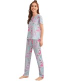 Pijama dama, model Dino, gri/rosu, XL, Cyrax