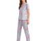 Pijama dama, model Dino, gri/rosu, XL