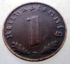 B.013 GERMANIA 1 REICHSPFENNIG 1937 D, Europa, Bronz